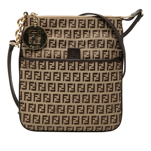 Pre-Loved Fendi Zucchino Canvas Forever Crossbody